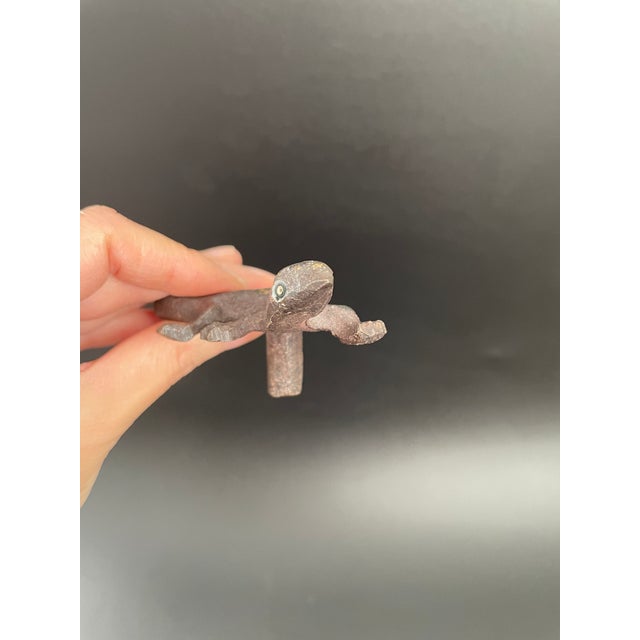 Mixed Lot of 2 Large Vintage Rustic Brass Lizard Cabinet Knobs Drawer Pulls For Sale - Image 13 of 15