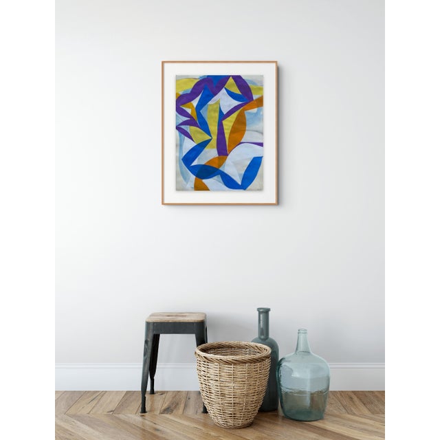 Abstract Contemporary Abstract Gouache on Arches Paper "22f2a-2022" by Alain Clément For Sale - Image 3 of 4