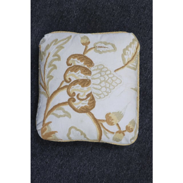 Traditional Decorative Crewelwork Pillow For Sale - Image 3 of 8