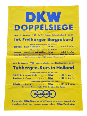 Original Poster DKW Motorcycles, 1953