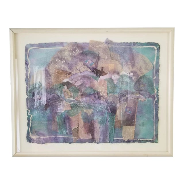 Susan Wemar Mixed Media Collage Abstract Painting For Sale