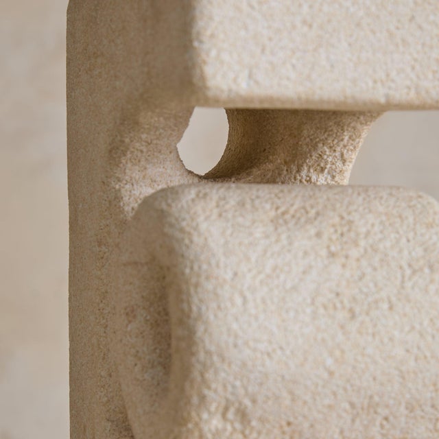Stone French Limestone Table Lamp Attributed to Albert Tormos, 1970s For Sale - Image 7 of 11