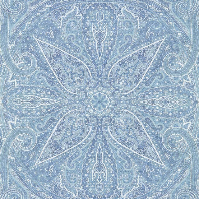 Zoffany Grand Paisley Wallpaper in Indigo For Sale