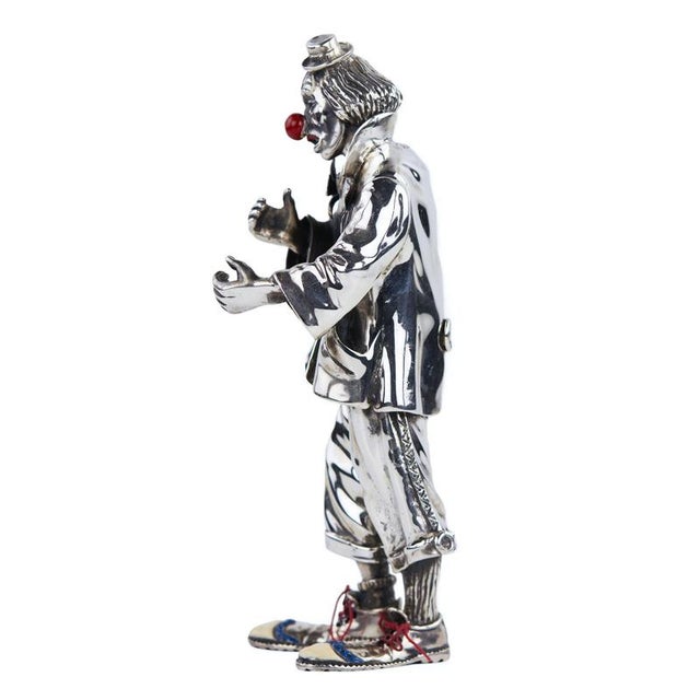 Silver Silver Clown Figurine by Vittorio Ancini Italy, Arezzo, Late 20th Century For Sale - Image 8 of 10