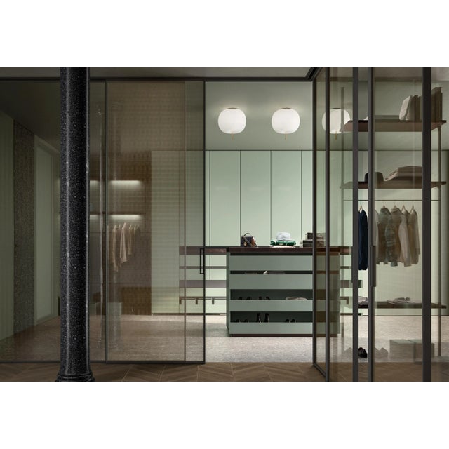 Mid-Century Modern Kushi' Opaline Glass and Metal Ceiling Lamp for Kdln in Black For Sale - Image 3 of 9