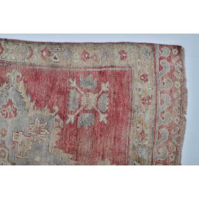 Handknotted Oushak Vintage Carpet For Sale - Image 15 of 15