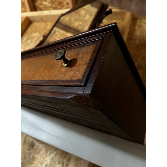 Large 1940s Victorian Dresser-Top Vanity Mirror Shaving Mirror With Drawers For Sale - Image 11 of 12