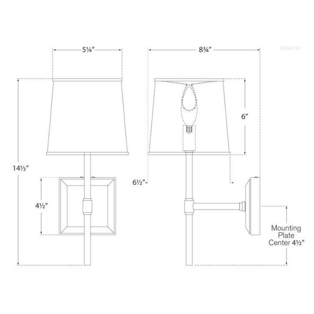 Modern Kate Spade New York for Visual Comfort Signature Bradford Medium Sconce in Soft Brass & Mirror with Cream Linen Shade with Soft Brass Trim For Sale - Image 3 of 3