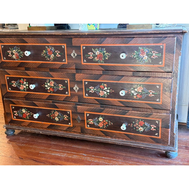 1900-1909 Eastern German Folk Art Marriage Chest For Sale - Image 11 of 17