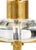 Antique gold leaf on iron, clear crystal 32h x 5.5w x 5.5d Shade Dimensions: top(9) bottom(9) side(10)