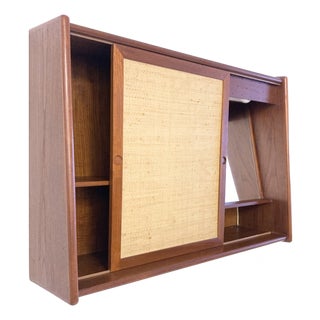 Teak Wall Cabinet with Mirror attributed to Arne Wahl Iversen for Brenderup, Denmark, 1960s For Sale