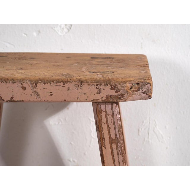Antique Stool with Pink Patina, 1900 For Sale - Image 6 of 8