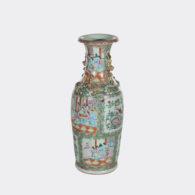 Chinese Large Antique Chinese Rose Medallion Porcelain Floor Vase C1920 For Sale - Image 3 of 9