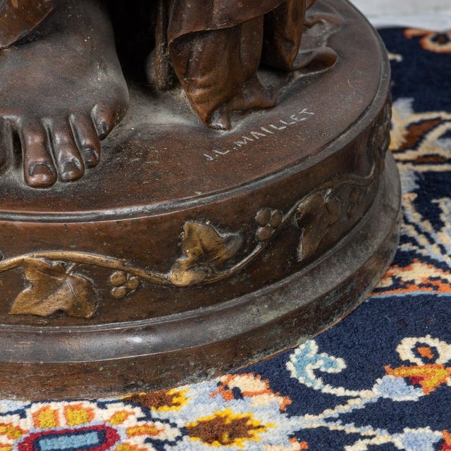 J. L. Maillet, Figurative Sculptures, Late 1800s, Bronzes, Set of 2 For Sale - Image 4 of 18