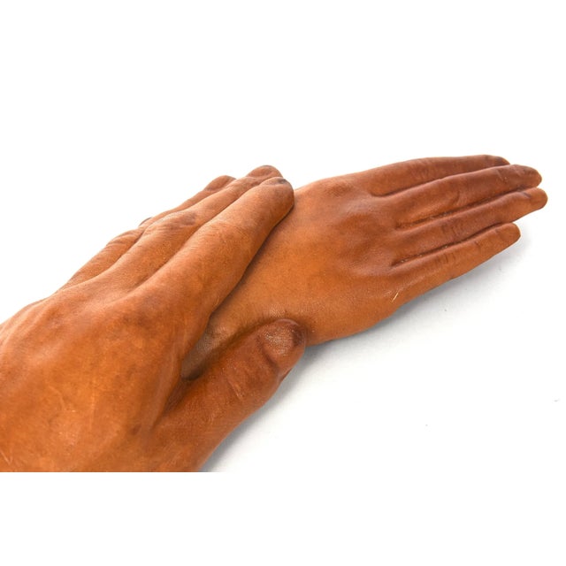 1987 Leather Mother and Child Hands Sculpture by Marcia Lloyd For Sale - Image 4 of 10