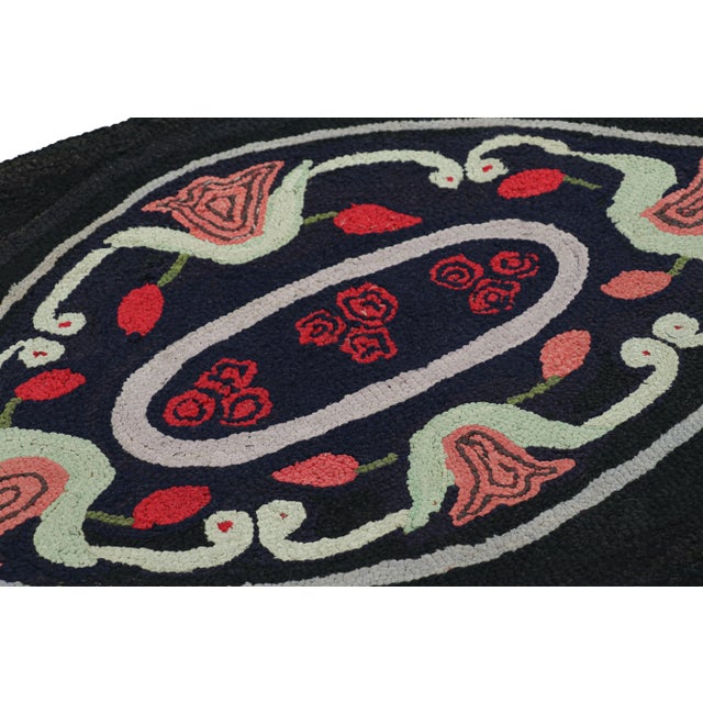 Handmade in wool and originating circa 1920-1930, this 3x3 square rug is a rare and exciting new curation in Rug & Kilim’s...