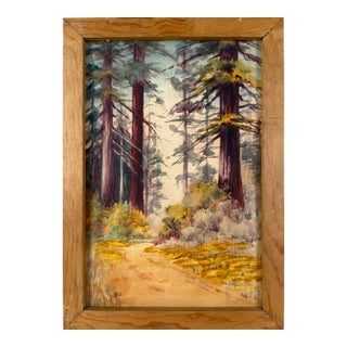 "Redwoods Richdale Corralitos" 1912 Original Watercolor by Minnie MaGill Pardee For Sale