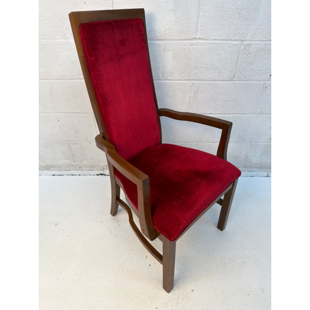 Mid 20th Century Set of Eight Burgundy Mid-Century Dining Chairs by Stanley For Sale - Image 11 of 15