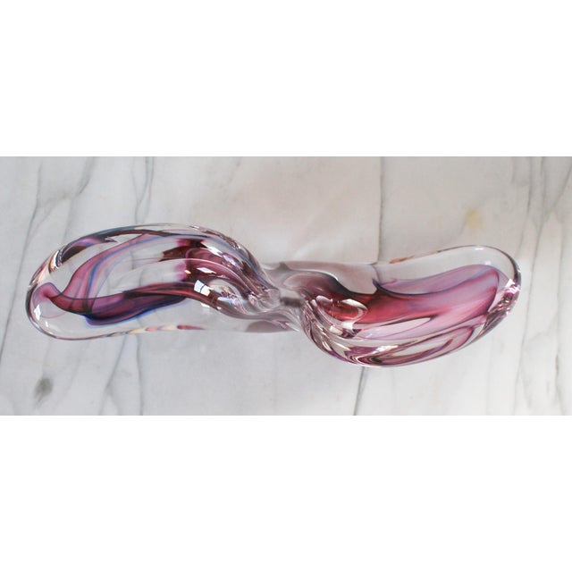 Mid-Century Modern David Goldhagen Free-Form Amethyst Art Glass Sculpture For Sale - Image 3 of 14