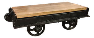 Vintage French Mining Cart Coffee Table, 1920s