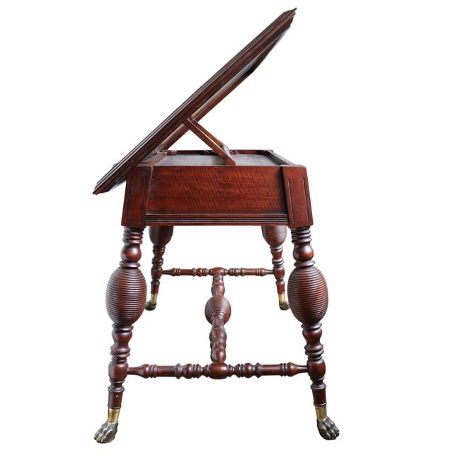 English William & Mary Style Mahogany Architect's Drafting Table For Sale - Image 4 of 10