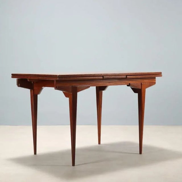 Brown Vintage Dining Table in Teak, 1960s For Sale - Image 8 of 9