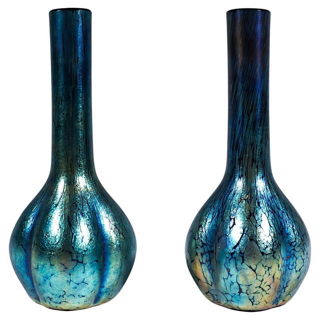 Art Nouveau Ruby Papillon Soliflore Vases from Loetz, Austria-Hungary, 1900s, Set of 2 For Sale - Image 9 of 9