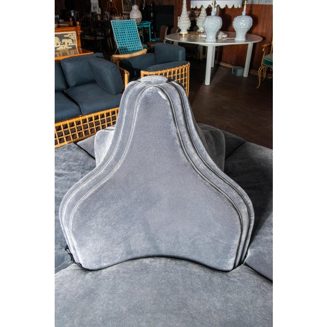 Dark Grey Velvet Bourne, Round Sofa For Sale - Image 10 of 12