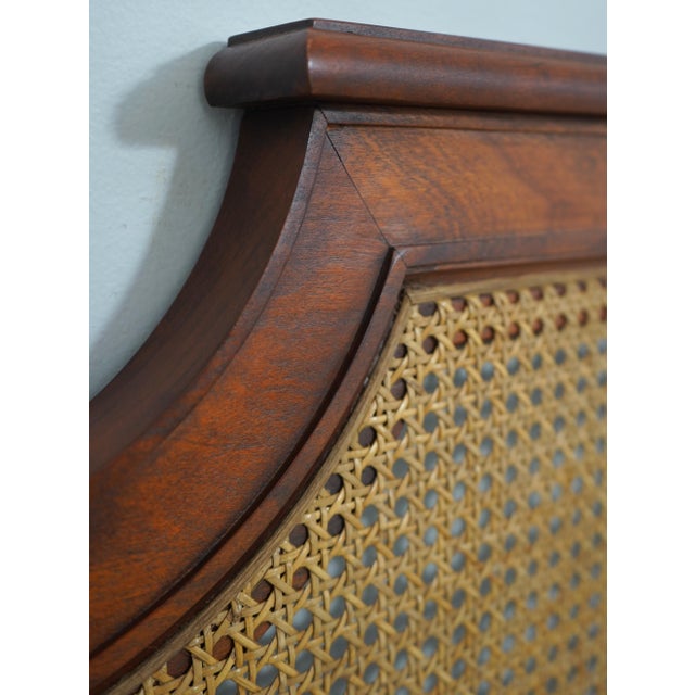 Brown Stickley Cherry Regency Style Cane Back Queen Size Headboard For Sale - Image 8 of 12