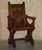 Set of Antique English Carved Oak Armchairs with Armorial Crest Coat of Arms, 1860 For Sale - Image 3 of 18