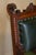 Antique English Hand Carved Throne Armchair in Green Leather, 1880 For Sale - Image 3 of 18