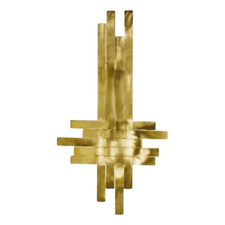RS400 Wall Lamp in Woven Satin Brass by Daluce For Sale