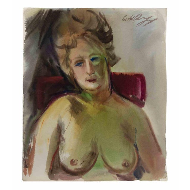Watercolor on heavy paper realized by Carlo Ravagnan in 1960s. Hand signed in the top right corner. Excellent condition....