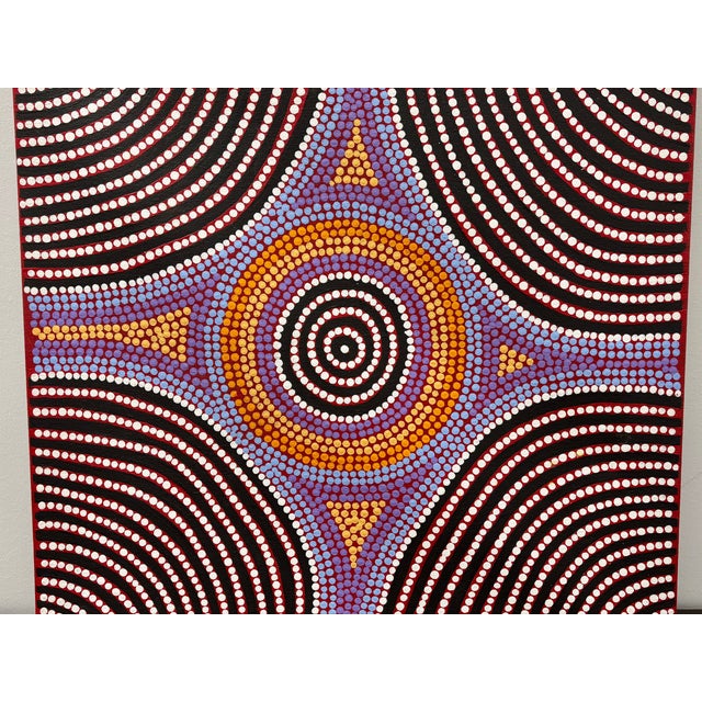 Folk Art Katrina Nampijinpa Brown, Watiya-Warnu Jukurrpa (Seed Dreaming), Aboriginal Art on Canvas For Sale - Image 3 of 8