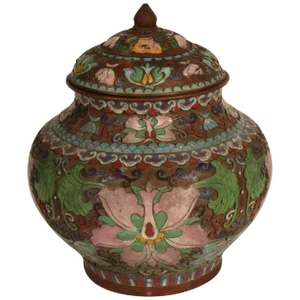 1910 Cloisonne Jar With Lid