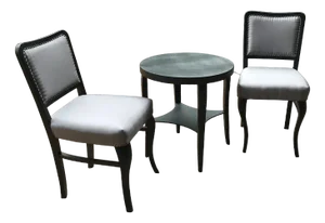 Art Deco Dining Chairs with the Table, 1920s, Set of 3