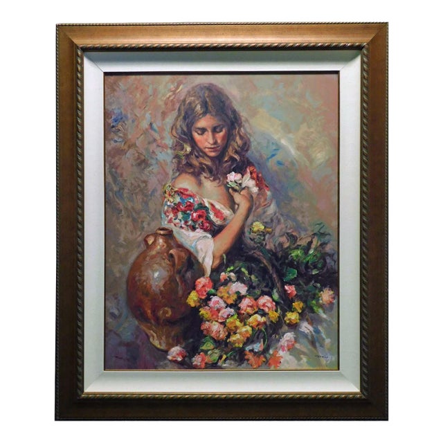 Royo Sentimiento Signed Color Serigraph on Panel Custom Framed Submit an Offer For Sale
