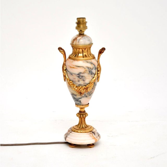 Antique French Marble and Gilt Bronze Table Lamp, 1890s For Sale - Image 9 of 9