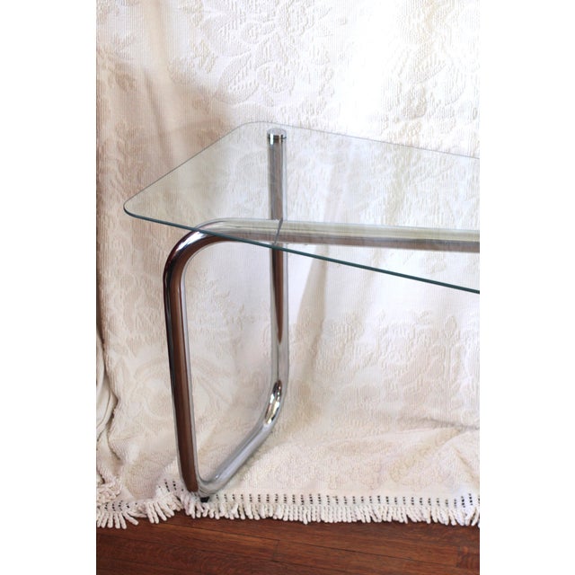1960s Modern Chrome Hairpin Tube Table With Glass Top For Sale - Image 6 of 12