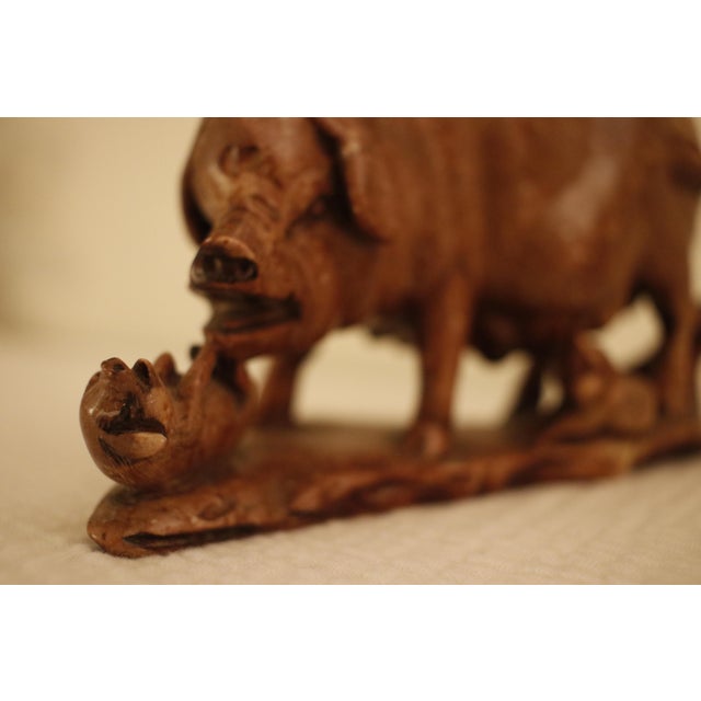 Sienna Antique Late Qing Shoushan Soapstone Sculpture of a Sow With Piglets, Signed For Sale - Image 8 of 17