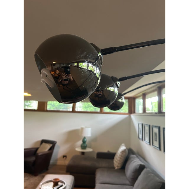 Nova 1970s Nova 3 Arc Globe Floor Lamp in Chrome Believed to Be by Peter Morelli For Sale - Image 4 of 10