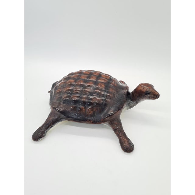 Turtle Figurine in Natural Leather, 1960s-1970s For Sale - Image 9 of 14