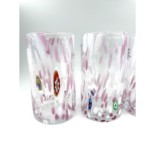 Hand Blown Alessandro Coppola Murano Art Glass Tumblers Handcrafted in Italy - Set of 4 For Sale In New York - Image 6 of 13