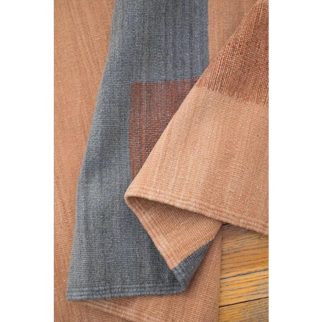 Rose Dusty Rose, Rust, Aqua and Chambray Moroccan Flatweave Kilim Wool Rug - 8x10 For Sale - Image 8 of 12