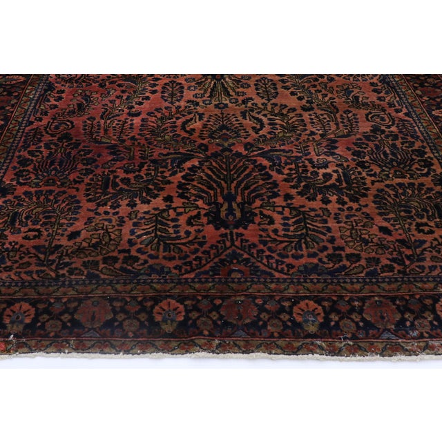 Antique Persian Sarouk Rug- 04'02 X 06'06 For Sale - Image 12 of 13