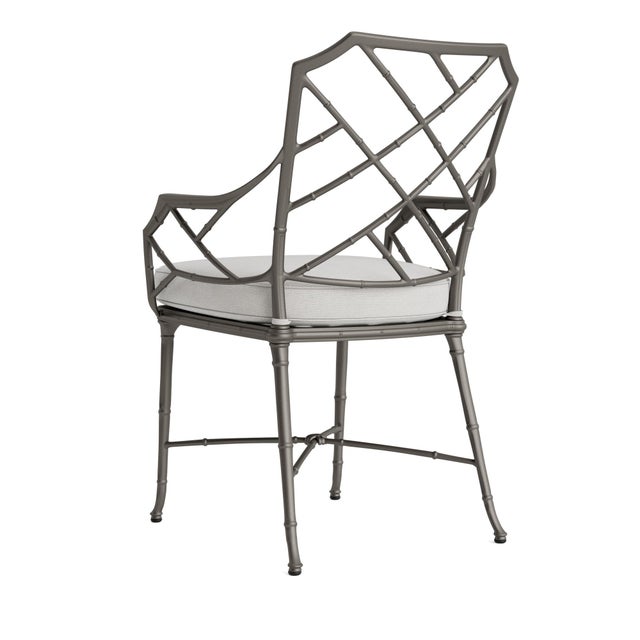 Not Yet Made - Made To Order Brown Jordan Calcutta Arm Chair, Mica frame with Fusion Dove fabric For Sale - Image 5 of 11