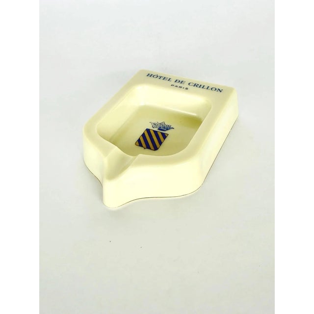 Vintage ashtray from the famed Hôtel de Crillon in Paris circa the 1970s. Made of white milk glass by Opalex in France,...