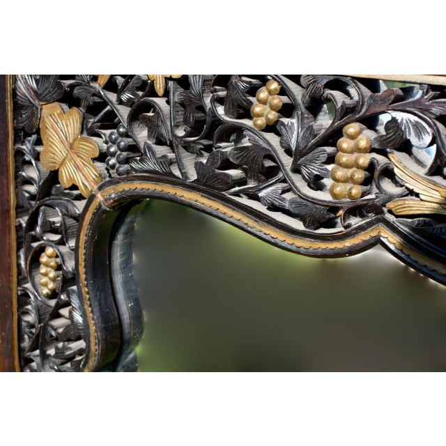 Chinese Mirror With Antique Carving Grapevine Wealth For Sale - Image 9 of 14