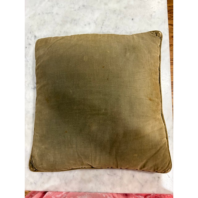 Mid-Century Modern Vintage 1971 & Signed Bargello Needlepoint Pillow - Handmade of Wool and Velvet by Textile Artist T. Lu Nixon - Mid Century Modern - Boho Chic - MCM For Sale - Image 3 of 5