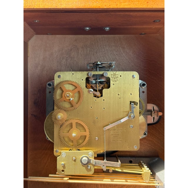 Wood 1970s Howard Miller Model 612-437 Westminster Chime Bracket Clock | German Mechanical Movement For Sale - Image 7 of 9